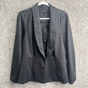 Torrid Blazer Women’s 2X Brown & Black Chevron Ponte Peplum Blazer Plus Size